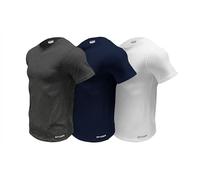 Spyder Mens Performance Moisture Wicking Crew Neck Undershirts/Ultra Soft Stretch Sports T-Shirt, Charcoal/Navy/White, Medium