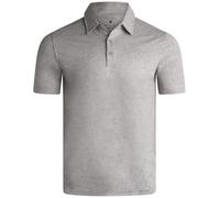 Spyder Mens Polo Shirt - Breathable Short Sleeve Collared Shirt Men, Heather Grey, Medium