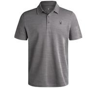 Spyder Mens Polo Shirt - Moisture-Wicking Short Sleeve Athletic Performance Collared Golf Shirt for Men (S-XL), Heather Grey, Large