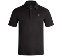 Spyder Mens Polo Shirt - Moisture-Wicking Short Sleeve Athletic Performance Collared Golf Shirt for Men (S-XL), Heather Black, S
