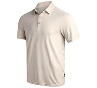 Spyder Mens Polo Shirt - Moisture-Wicking Short Sleeve Athletic Performance Collared Golf Shirt for Men (S-XL), Bone, Medium