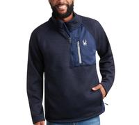 Spyder Mens Quarter Zip Pullover Sweater - Performance Fleece 1/4 Zip Pullover Mens Golf Shirts for Workout Hiking Running, True Navy, S