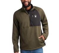 Spyder Mens Quarter Zip Pullover Sweatshirt - Classic Fleece 1/4 Zip Pullover Mens Golf Shirts for Workout Hiking Running, Olive, Medium