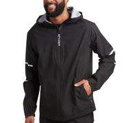 Spyder Mens Rain Jacket - Waterproof Lightweight Hooded Windbreaker, Outerwear Jacket for Golf, Hiking and Outdoor (S-XL), Black Reflective Taping, S