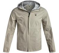 Spyder Mens Rain Jacket - Waterproof Lightweight Hooded Windbreaker, Outerwear Jacket for Golf, Hiking and Outdoor (S-XL), Stone Beige, Medium