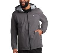 Spyder Mens Rain Jacket - Waterproof Lightweight Hooded Windbreaker, Outerwear Jacket for Golf, Hiking and Outdoor (S-XL), Polar, M