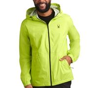Spyder Mens Rain Jacket - Waterproof Lightweight Hooded Windbreaker, Outerwear Jacket for Golf, Hiking and Outdoor (S-XL), Lime, S