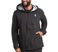 Spyder Mens Rain Jacket - Waterproof Lightweight Hooded Windbreaker, Outerwear Jacket for Golf, Hiking and Outdoor (S-XL), Black, L
