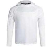 Spyder Mens Rash Guard Long Sleeve Sun Hoodie Shirt - UPF 50+ UV Protection Quick Dry Moisture Wicking Fishing & Swim Shirt, White, M
