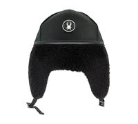 Spyder Mens Sherpa Ear Flap Panel Hat, Black, L-XL