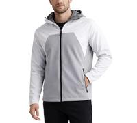 Spyder Mens Softshell Jacket - Faux Fur Lined Water Wind Resistant Performance Mens Fleece Jacket for Hiking Running Jogging, White, L