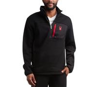 Spyder Men's Sweater - Quarter Zip Fleece Mock Neck Pullover Sweaters - 1/4 Zip Front Sweater Jackets for Men (Sizes: S-XL), Black, L