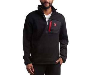 Spyder Men's Sweater - Quarter Zip Fleece Mock Neck Pullover Sweaters - 1/4 Zip Front Sweater Jackets for Men (Sizes: S-XL), Black, L
