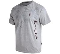 Spyder Mens T-Shirts - Soft Cotton Blend Jersey Crewneck Short Sleeve Shirts for Men, Casual Shirts for Workout & Daily Wear, Heather Grey Web, Large