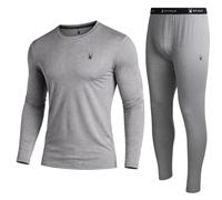 Spyder Men's Thermal Underwear Set - 2 Piece Brushed Back Fleece Lined Long Johns Base Layer Set for Men (Sizes: S-XL), Heather Grey, S