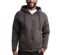 Spyder Mens Waffle Hoodie - Full Zip Up Lightweight Soft Sherpa Lined Waffle Knit Sweatshirt Jacket for Men, Grey, S