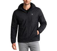 Spyder Mens Windbreaker Jacket - Lightweight Insulated Water-Resistant Active Zip Up Hooded Windbreaker Jackets for Men, Black, S