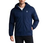 Spyder Mens Windbreaker Jacket - Lightweight Insulated Water-Resistant Active Zip Up Hooded Windbreaker Jackets for Men, True Navy Blue, S