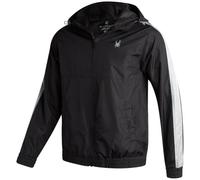 Spyder Men's Windbreaker Jacket - Lightweight Wind-Resistant and Waterproof Zip Up Hooded Rain Coat for Men (Sizes: S-XL), Black, Large