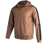 Spyder Mens Windbreaker Jacket - Lightweight Wind & Water-Resistant Hooded Zip Up Jacket for Travel Running Golf & Daily Wear, Taupe, L