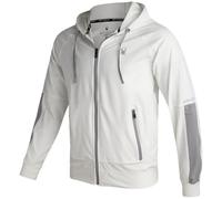 Spyder Mens Zip up Hoodie - Athletic Tech Double Knit Full Zip Gym & Workout Hoodies for Men with Side Pockets, White, L