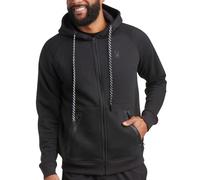Spyder Mens Zip Up Hoodie - Super Soft Performance Fleece Sweatshirts for Men - Warm Athletic Hoodies for Running Walking Gym, Black, S