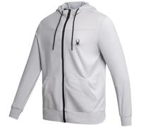 Spyder Mens Zip Up Hoodie - Super Soft Plush Performance Sweatshirts for Men - Warm Athletic Hoodies for Running Walking Gym, Light Grey, L