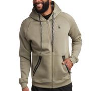 Spyder Mens Zip Up Hoodie - UPF30+ Super Soft Fleece Sweatshirt, Warm Athletic Hoodies for Men with Secure Zip Pockets (S-XL), Brown Stone, M