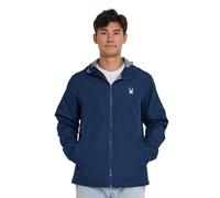 Spyder Packable Rain Jacket Men - Water Resistant Windbreaker with Hood, Lightweight Rain Coat Slicker, Travel, Golf, Fishing, Navy, L