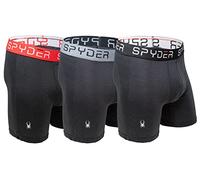 Spyder Performance Mesh Mens Boxer Briefs Sports Underwear 3 Pack For Men (Small, Black/Black/Black)
