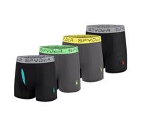 Spyder Performance Mesh Mens Boxer Briefs Sports Underwear/Fly Front (Medium, Black/Carcoal/Black/Charcoal)