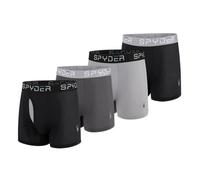 Spyder Performance Mesh Mens Boxer Briefs Sports Underwear/Fly Front (Small, Black/Heather/Black/Charcoal)