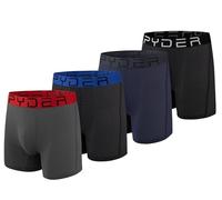 Spyder Performance Mesh Mens Boxer Briefs Sports Underwear For Men (Large, Black/Navy/Black/Grey)