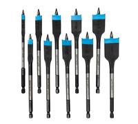 Spyder Stinger 10-Piece Woodboring Spade Bit Set, 6" Length (1/4, 3/8, 1/2, 9/16, 5/8, 11/16, 3/4, 13/16, 7/8, 1-Inch) (11027)