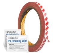 Spyder Tape 9088 Double Sided Tape 6mm x 10m - Industrial Strength Acrylic Adhesive - Weatherproof, UV & Heat Resistant (150°C) - Crystal Clear Mount for Auto, Metal, Glass, Plastic Heavy Duty