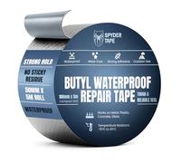 Spyder Tape Butyl Tape 50mm x 5m - Waterproof All Weather Sealing Tape for Roof Repair, Windows, Caravans, RV, Marine & Gutters - Heavy Duty Aluminum Foil, UV Resistant, Easy to Apply, No Heat Needed