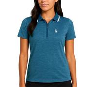 Spyder Womens Golf Shirt - Quarter Zip Golf Polo Tennis Top, UPF 30+ Sun Protect Moisture Wicking Polo Shirts for Women, Navy, M