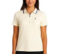 Spyder Womens Golf Shirt - Quarter Zip Golf Polo Tennis Top, UPF 30+ Sun Protect Moisture Wicking Polo Shirts for Women, Pearl, L