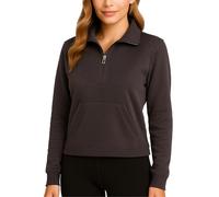 Spyder Women's Half Zip Mock Neck Sweatshirt - Active Performance Fleece Pullover Sweater with Adjustable Hem (Size: S-XL), Espresso, Large