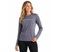 Spyder Womens Athletic Shirt - UPF 50+ Moisture-Wicking Performance Jersey Long Sleeve Workout Tops for Women, Dark Grey, L