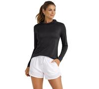 Spyder Womens Long Sleeve Sun Shirt - UPF 50 Sun Protection Hoodie Long Sleeve Shirts for Women Activewear with Pockets, Black, S