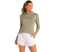 Spyder Womens Long Sleeve Sun Shirt - UPF 50 Sun Protection Hoodie Pockets, Sage Green, S