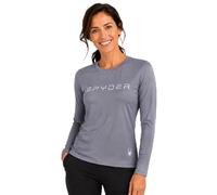 Spyder Womens Athletic Shirt - UPF 50+ Moisture-Wicking Performance Jersey Long Sleeve Workout Tops for Women, Dark Grey, L