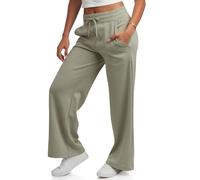 Spyder Women's Wide Leg Pants - Cozy Harmony Soft Scuba Double Knit Casual Sweatpants with Drawstring Waistband (Sizes: S-XL), Light Olive, M