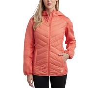 Spyder Women's Puffer Jacket - Mixed Fleece Insulated Winter Coat with Taffeta Panels- Quilted Hooded Jacket for Women (S-XL), Coral, S