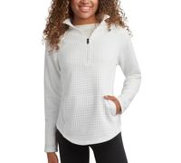 Spyder Women's Quarter Zip Active Sweatshirt - UPF 30+ Grid Fleece Long Sleeve Athletic Mock Neck Pullover Top (Sizes: S-XL), White, M