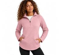 Spyder Quarter Zip Womens Sweatshirt - UPF 30+ Mock Neck Long Sleeve Athletic 1/4 Zip Pullover Fleece Sweatshirt for Women, Mauve Rose, Medium
