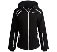 Spyder Womens Quilted Jacket - Weatherproof Quilted Winter Coats Ski Jacket with Detachable Fur Lined Hood, Black Raven, M