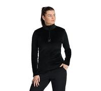 Spyder Women's Shimmer Bug Half Zip T-Neck Base Layer, Black, Small