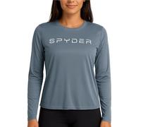 Spyder Womens Athletic Shirt - UPF 50+ Moisture-Wicking Performance Jersey Long Sleeve Workout Tops for Women, Dark Grey, L